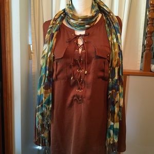 INC International Concepts sleeveless tunic bronze